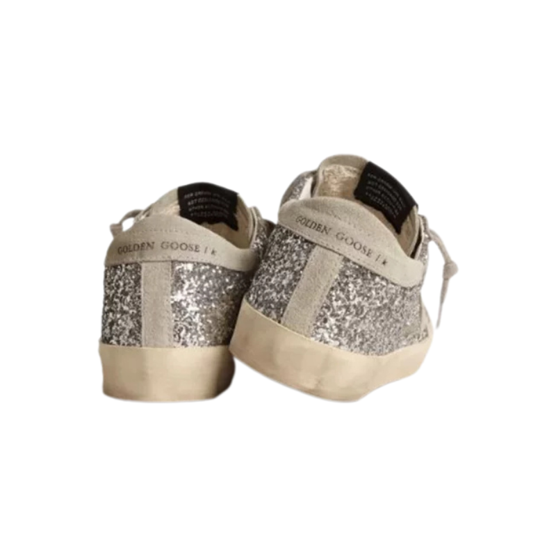 Golden Goose Superstar Glitter Silver Sneakers