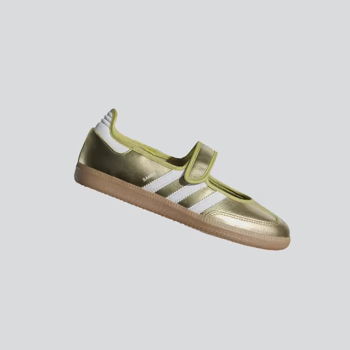 Adidas Samba Jane Shoes Gold Metallic / Cloud White / Gum