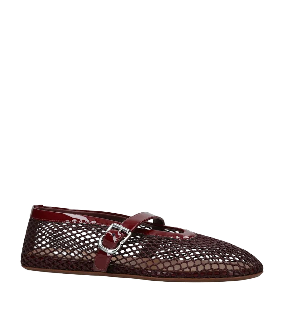 Alaïa | Burgundy mesh ballet flats