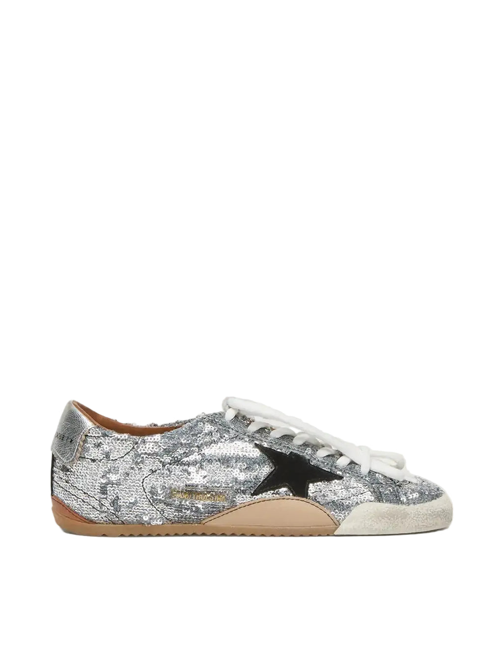 Golden goose True-Star in silver sequins with black star