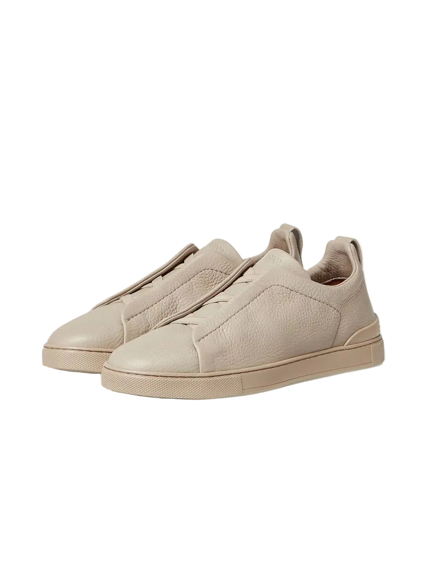 Zegna Beige Deerskin Triple Stitch™ Sneakers
