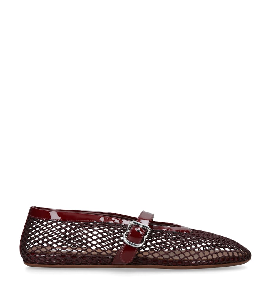 Alaïa | Burgundy mesh ballet flats
