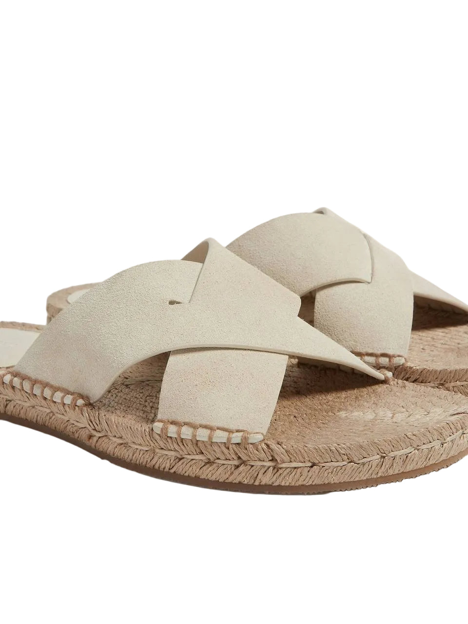 Zegna Off White Suede Espadrille Sandals