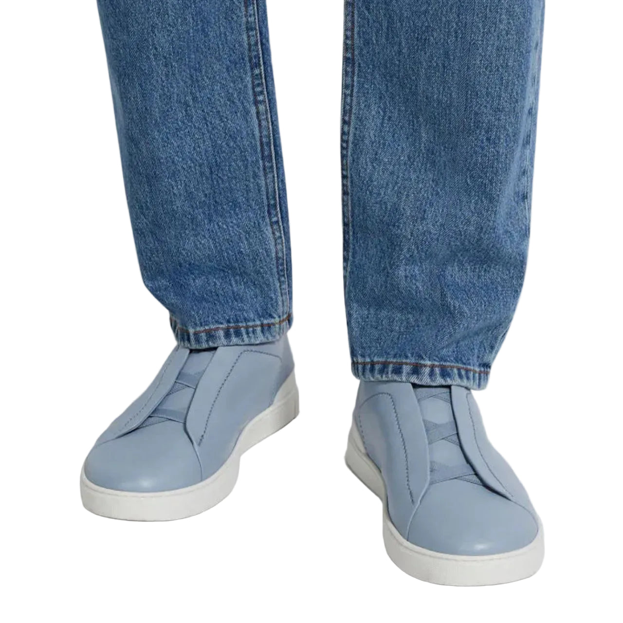 Zegna triple stitch leather sneakers
