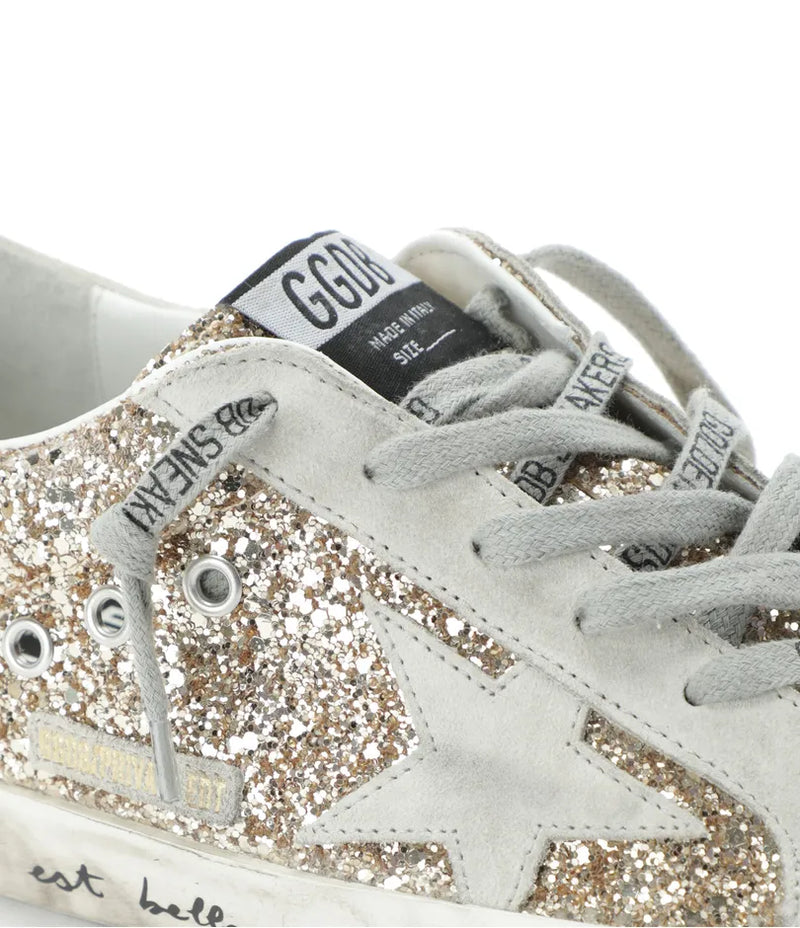 Golden Goose Women's Superstar Glitter Low Top Sneakers in gold