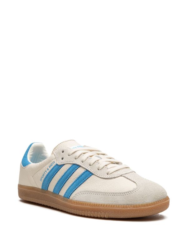 adidas Sneakers in two colors, blue and cream, x Sporty & Rich Samba