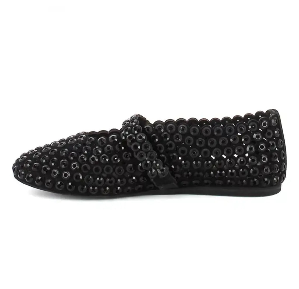Alaïa Suede Black Ballet Flats