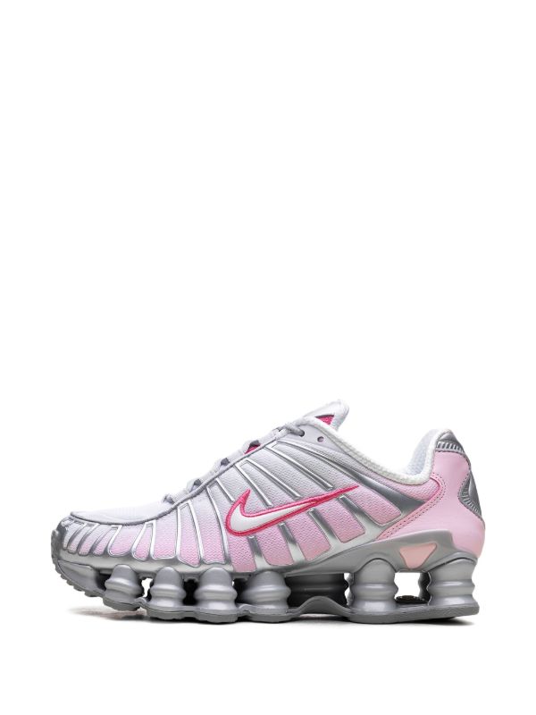 Nike Shox TL sneakers in a Metallic Platinum and Pink Foam