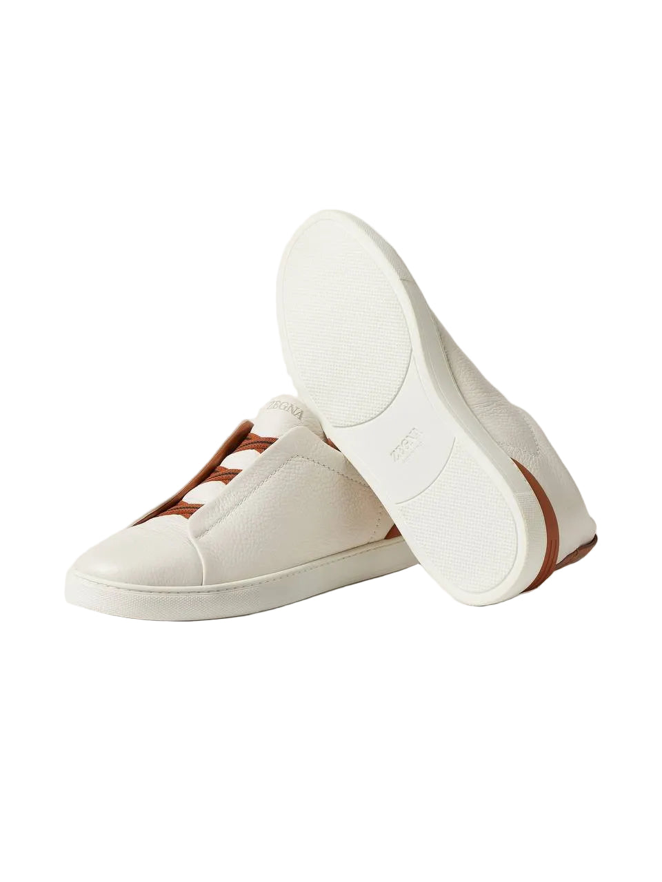 Zegna Off White Deerskin Triple Stitch™ Sneakers
