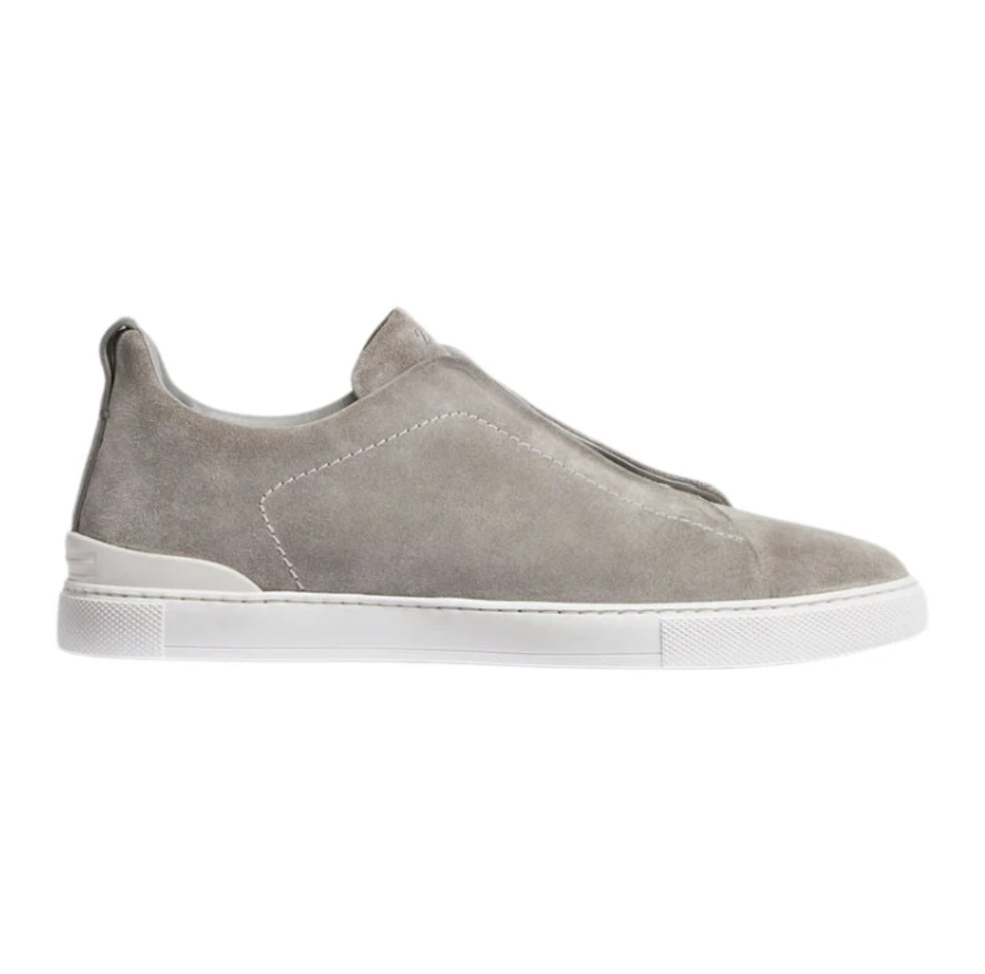 Zegna Triple Stitch™ Suede Sneakers in Shades of Grey