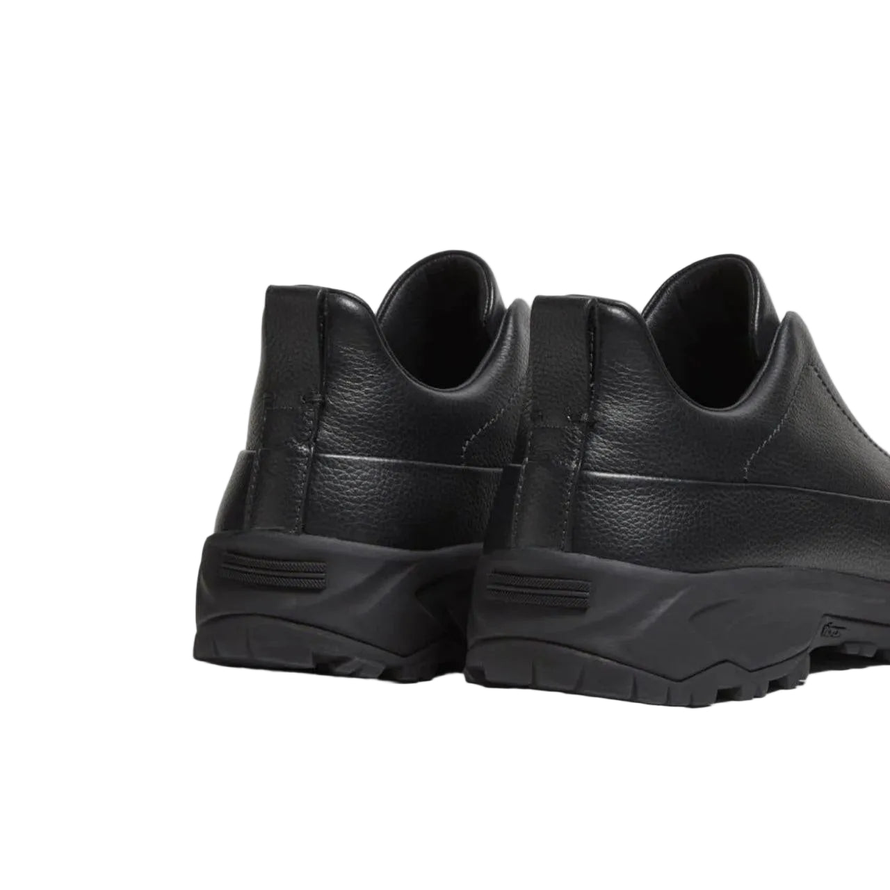 Zegna Black leather triple stitch mont sneakers