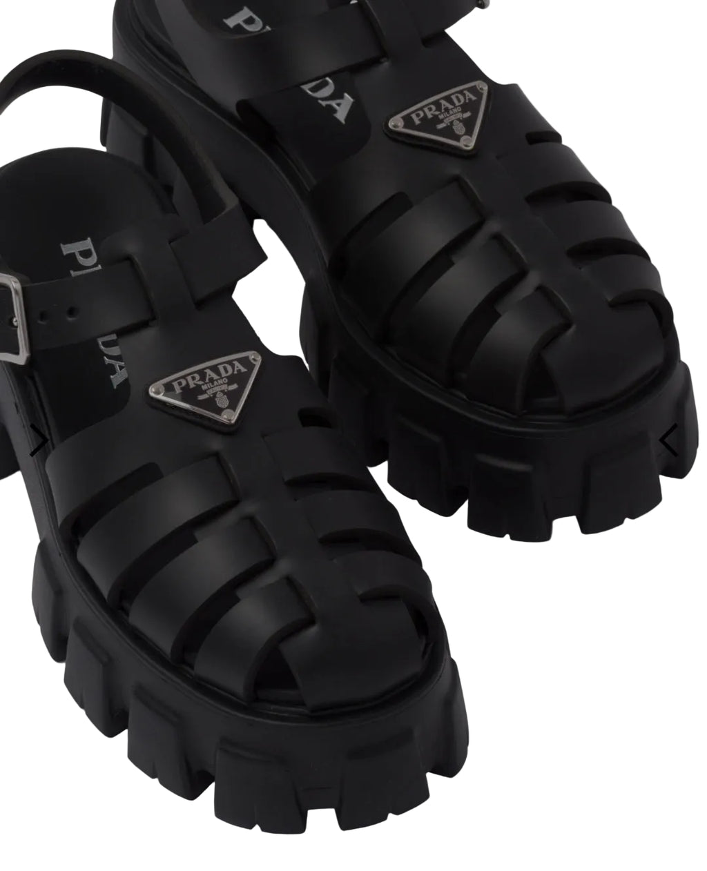 Prada Monolith rubber black sandals