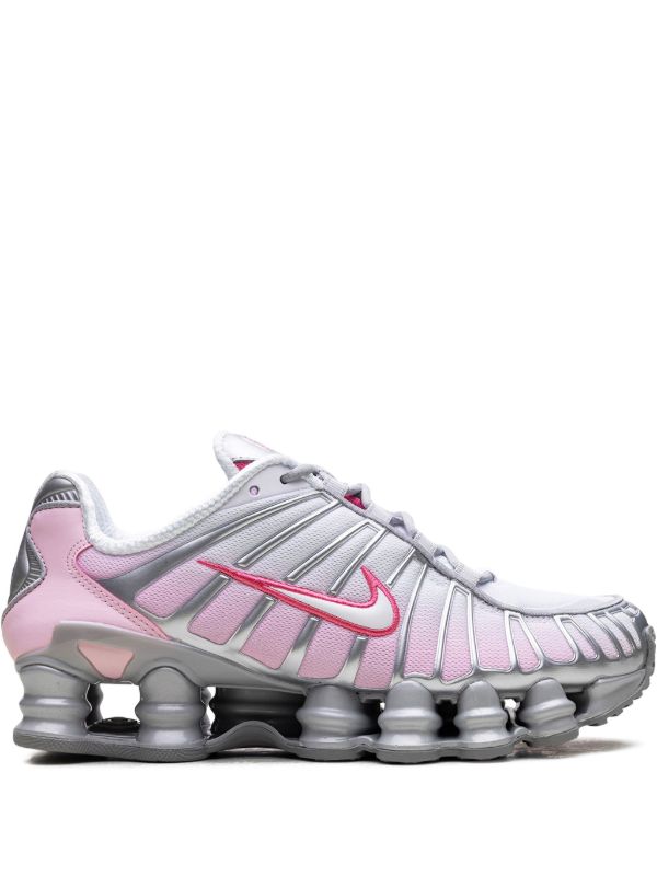 Nike Shox TL sneakers in a Metallic Platinum and Pink Foam