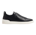 Zegna Navy Deerskin Triple Stitch