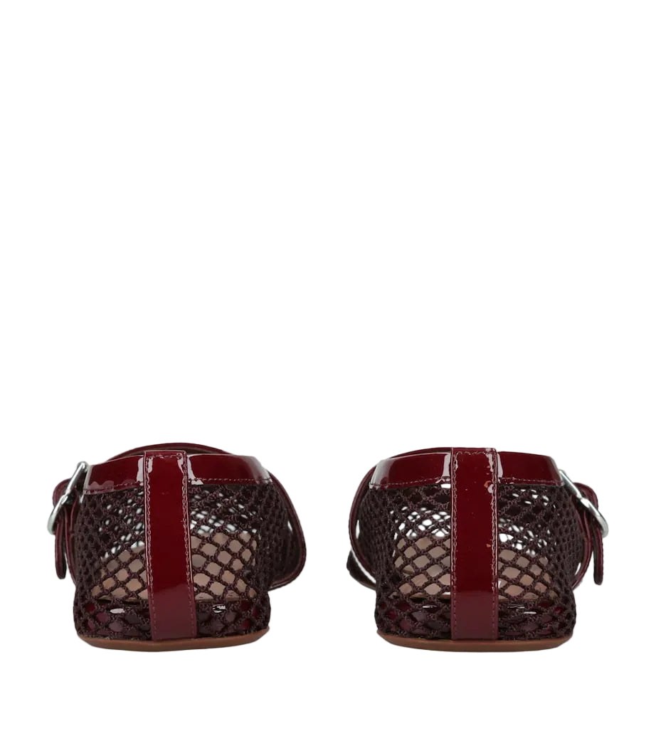 Alaïa | Burgundy mesh ballet flats