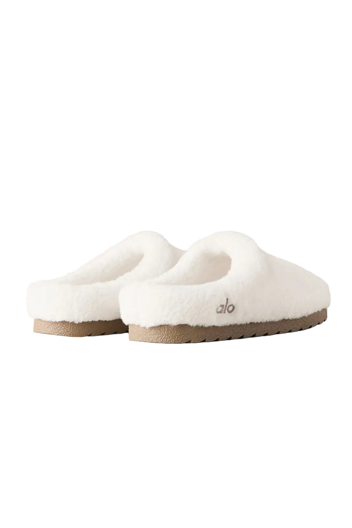 alo Sherpa Recovery Slipper lvory - white