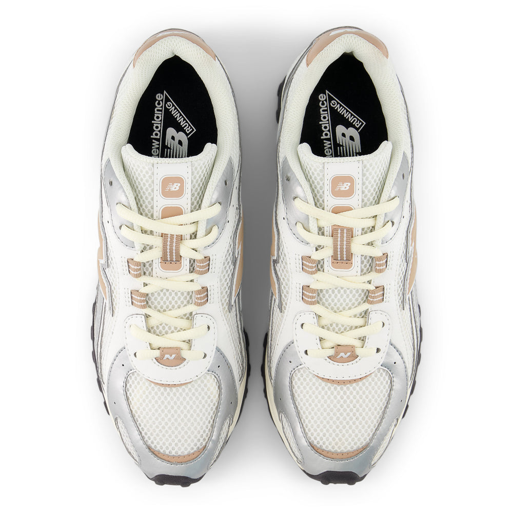 New Balance 204L in the silver metallic and flat taupe colorway