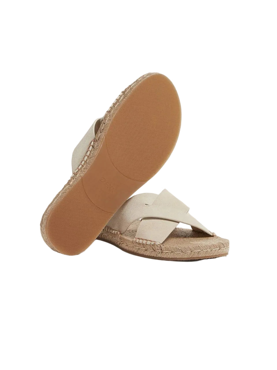 Zegna Off White Suede Espadrille Sandals