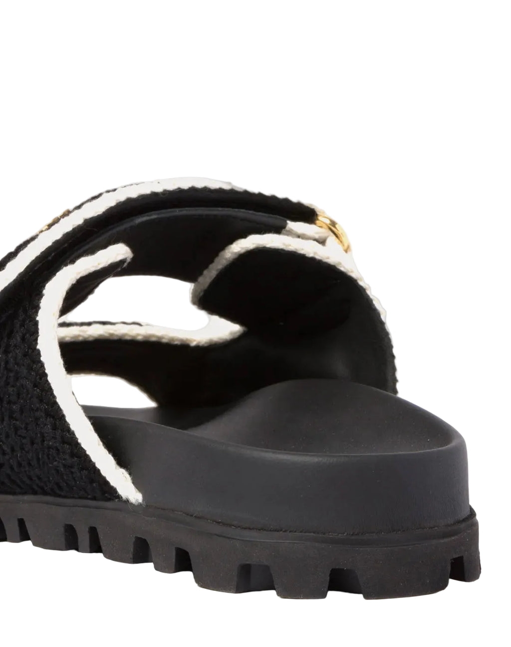 Miu Miu Women's Crochet Knit Black / Ivory Sandals