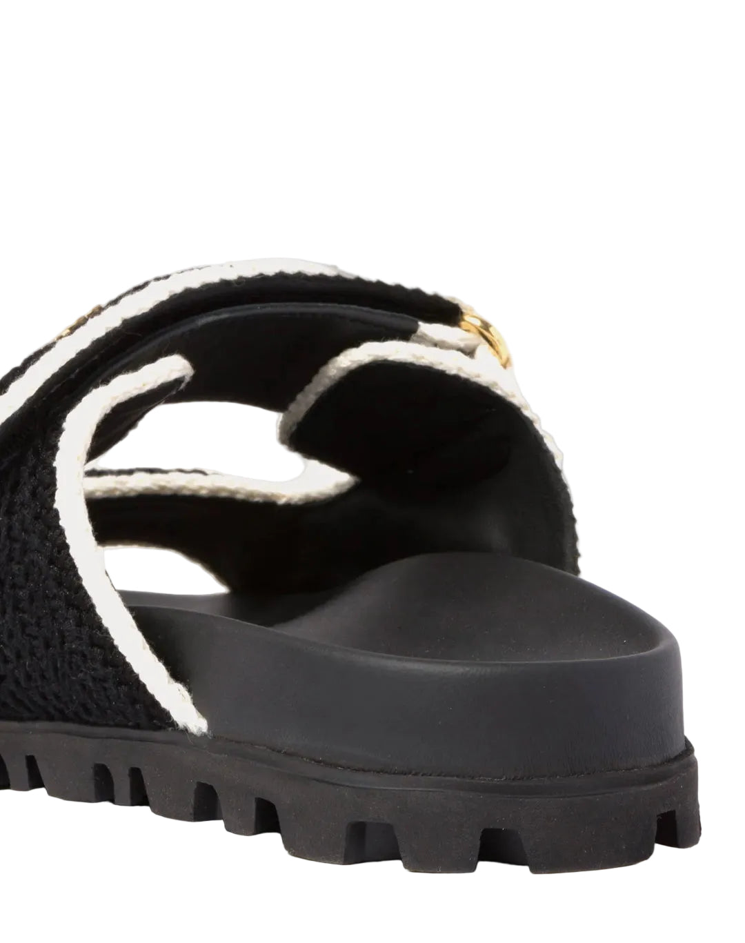 Miu Miu Women's Crochet Knit Black / Ivory Sandals