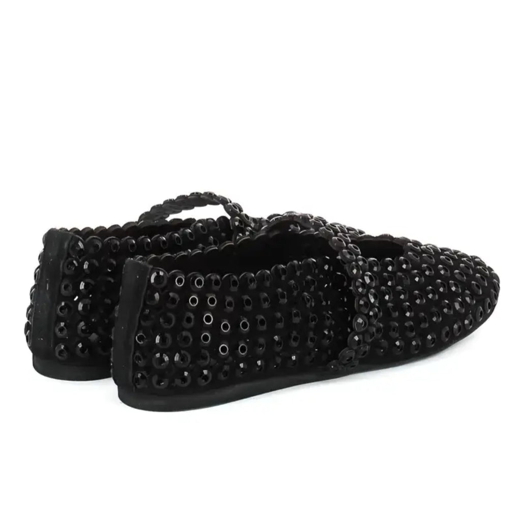 Alaïa Suede Black Ballet Flats