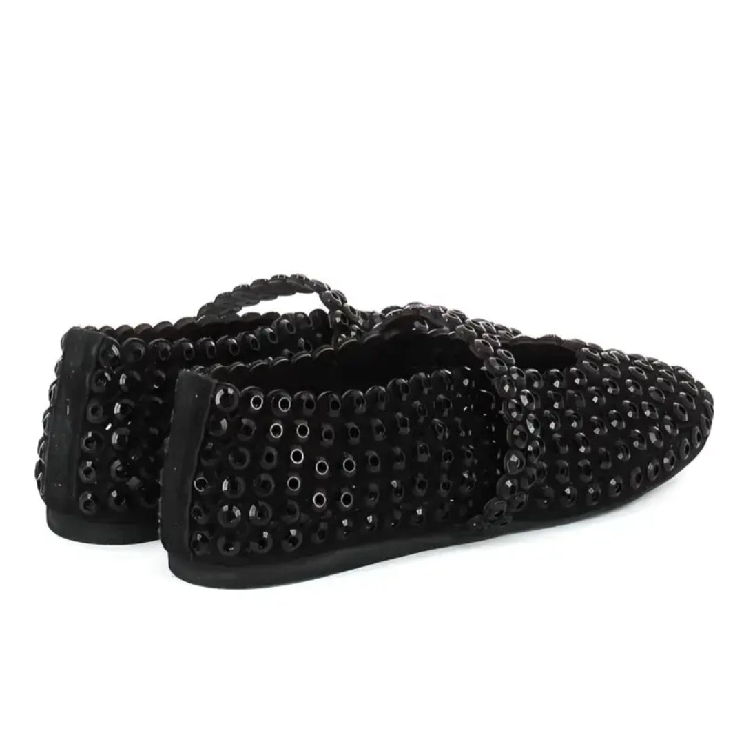 Alaïa Suede Black Ballet Flats