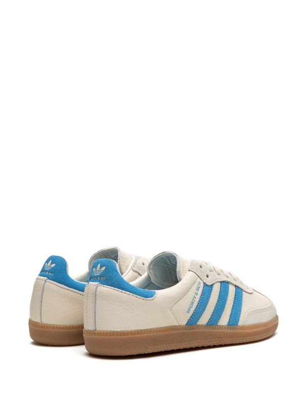 adidas Sneakers in two colors, blue and cream, x Sporty & Rich Samba