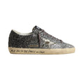 Golden goose Women's Super Star with glitter upper and silver metallic leather star