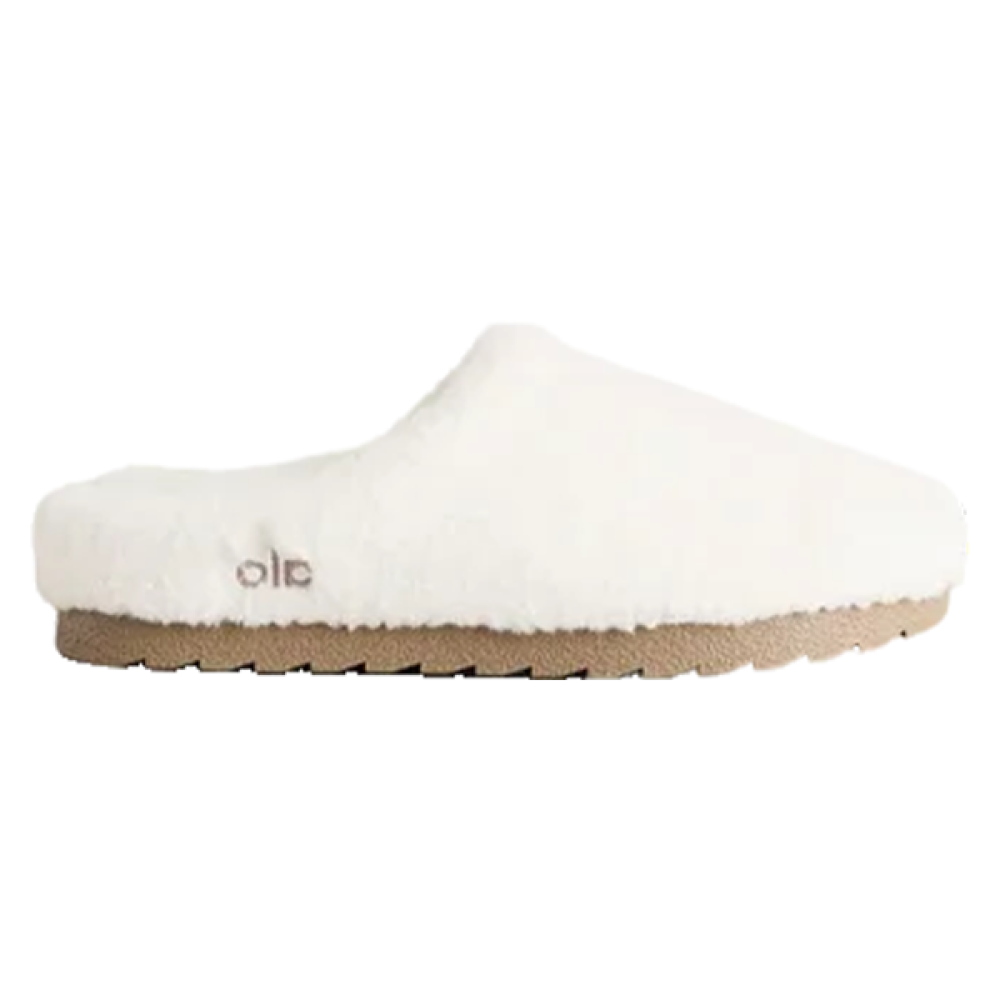 alo Sherpa Recovery Slipper lvory - white
