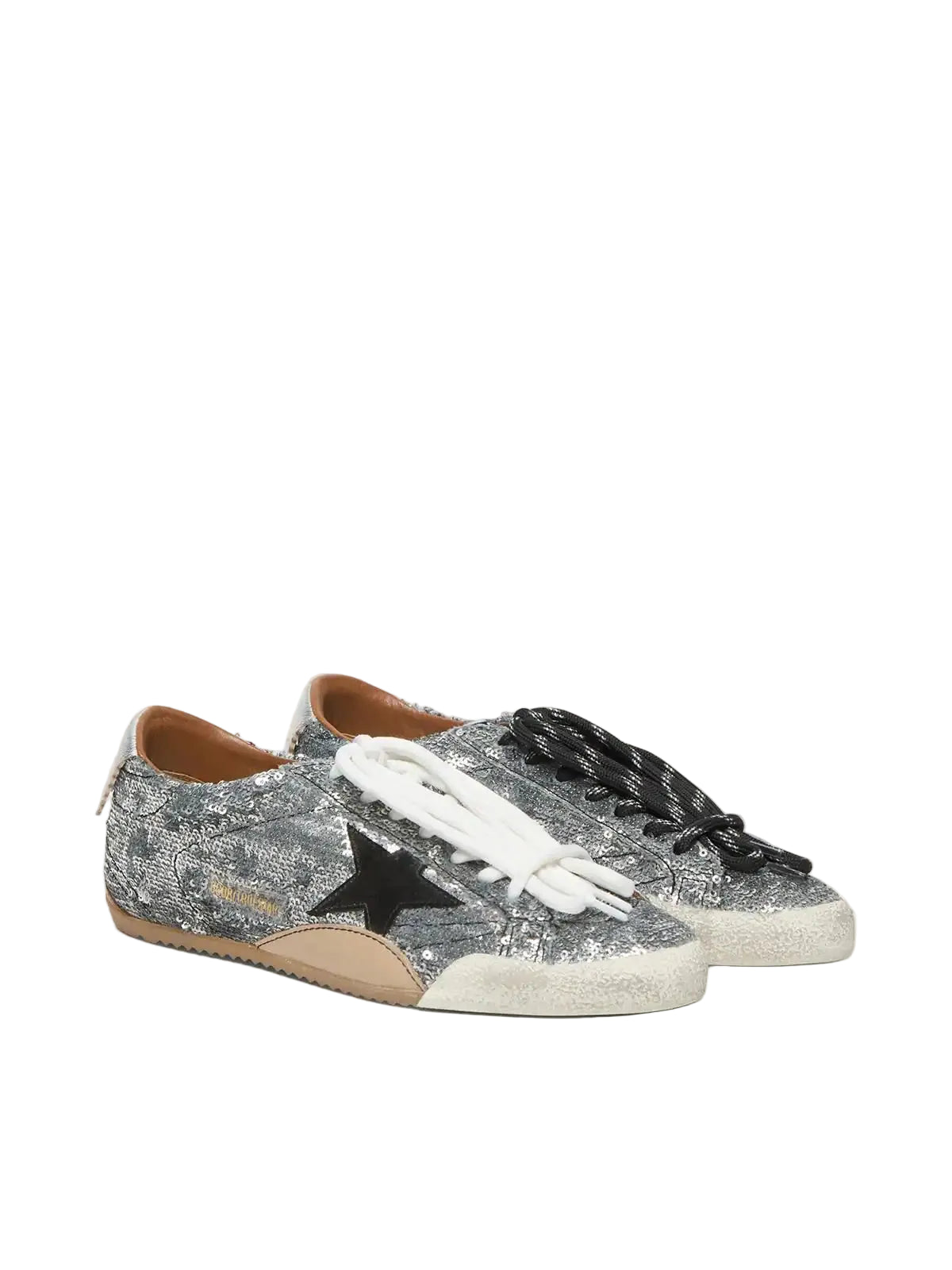 Golden goose True-Star in silver sequins with black star
