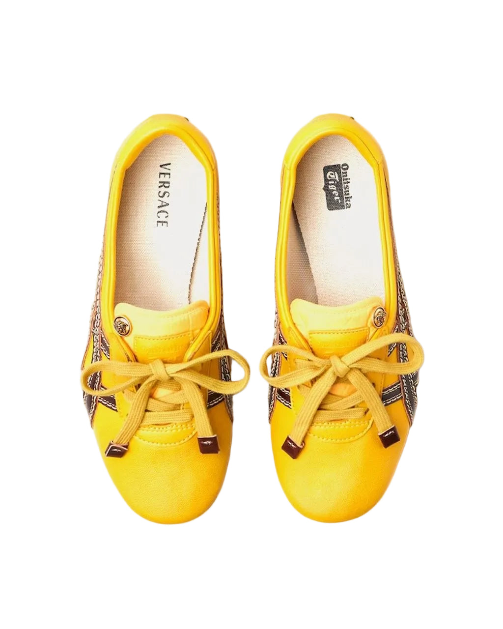 Versace x Onitsuka Tiger - TAI-CHI Sakura Nappa Brown / Yellow Low Top Sneakers