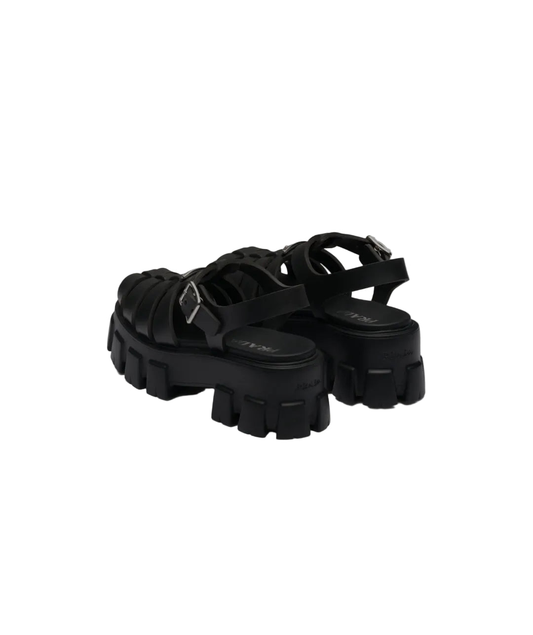 Prada Monolith rubber black sandals