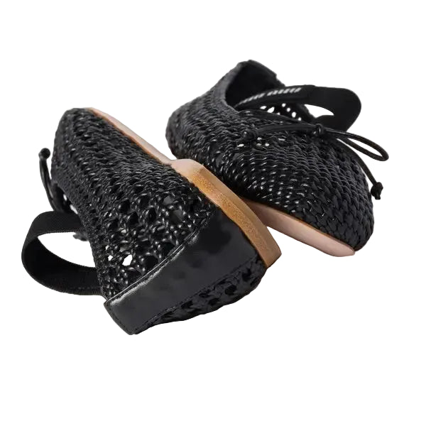MIU MIU Woven Nappa Leather Ballerinas black