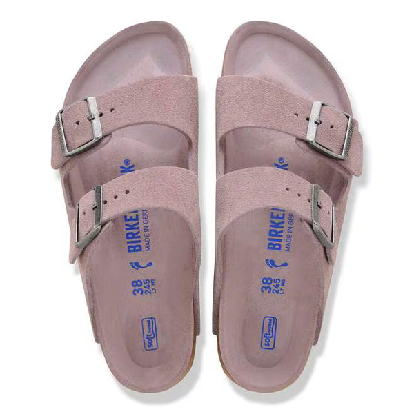 Birkenstock Arizona Soft Footbed Suede Leather in Faded Purple Tonal