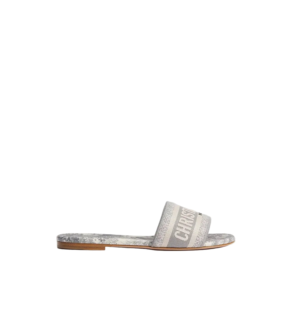 Christian Dior Dway Slide
Gray Embroidered Cotton and Toile de Jouy Motif