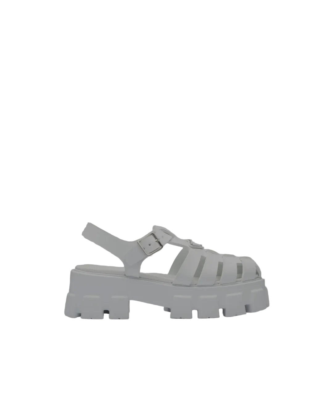 Prada Monolith rubber white sandals