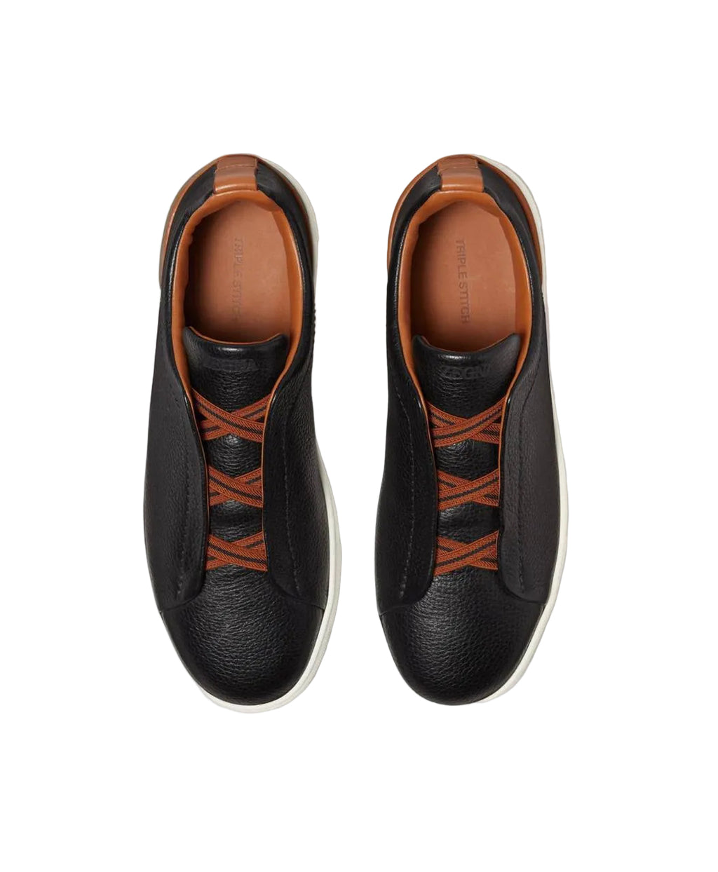 Zegna Triple Stitch™ Genuine Leather Sneakers in Black