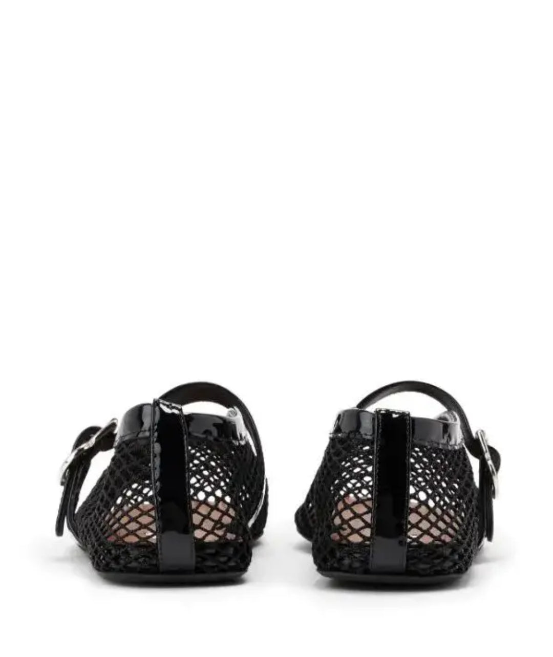 Alaïa Velvet-Effect Fishnet Ballet Flats in Black