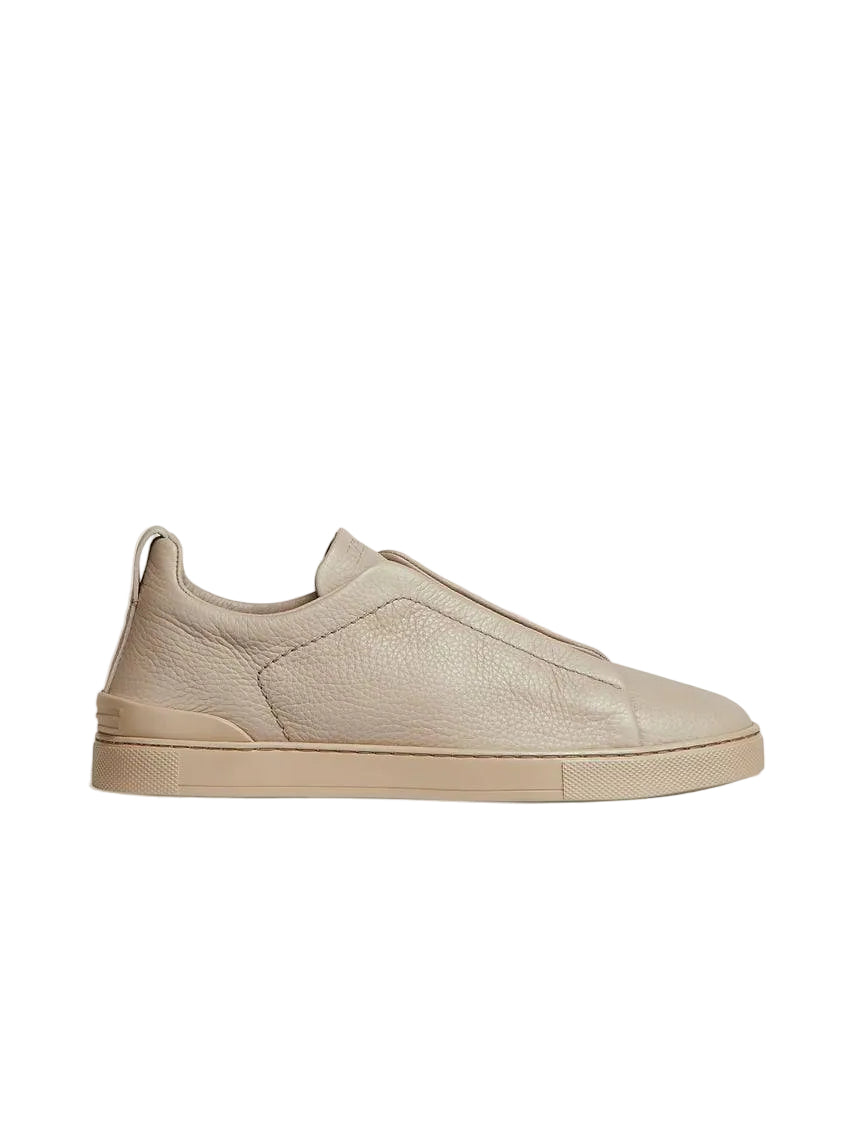 Zegna Beige Deerskin Triple Stitch™ Sneakers