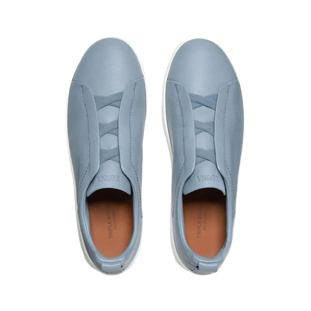 Zegna triple stitch leather sneakers