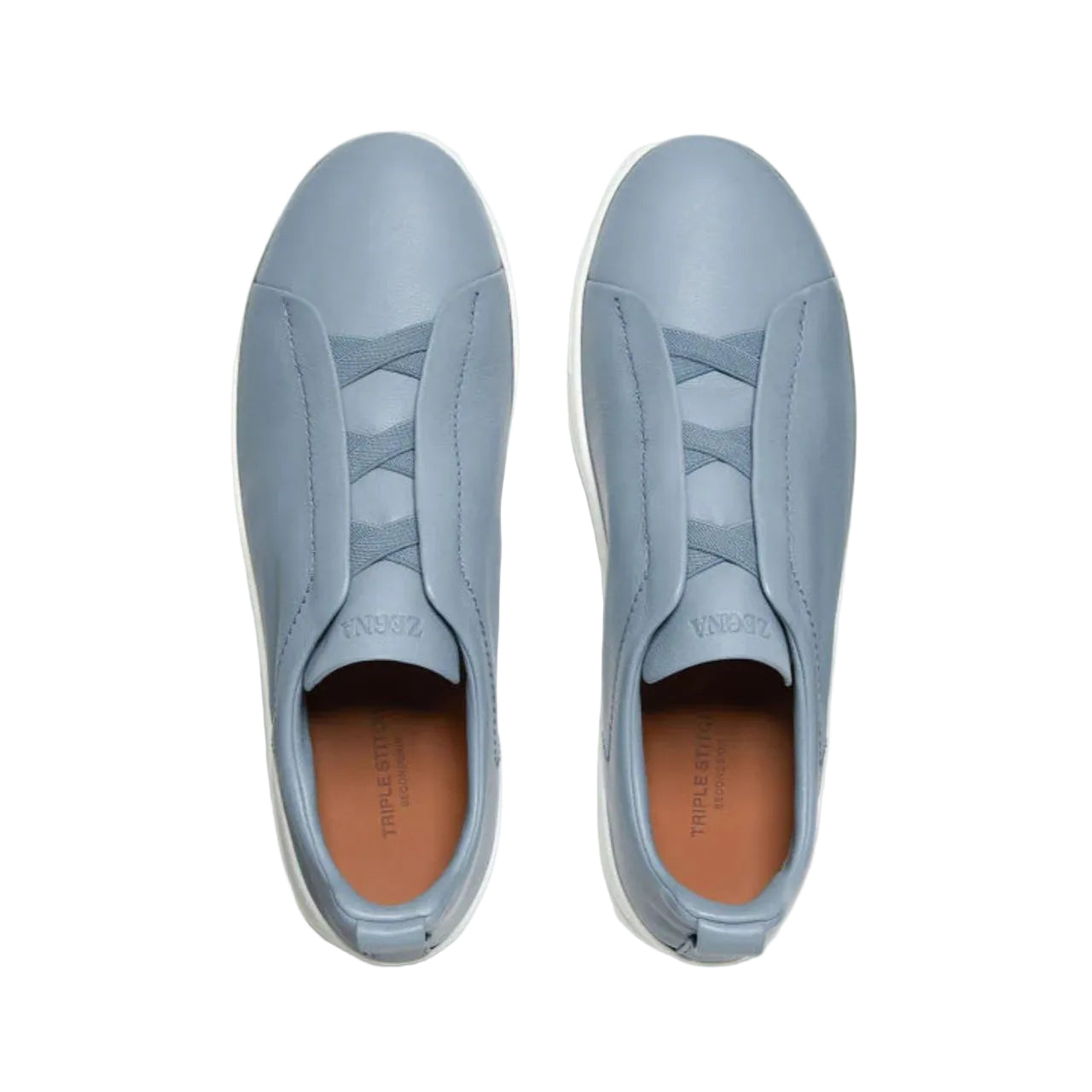 Zegna triple stitch leather sneakers