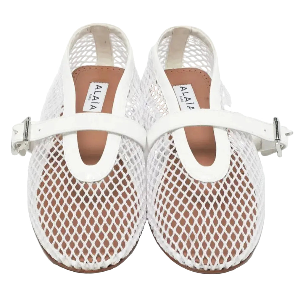 ALAÏA Fishnet Ballet Flats