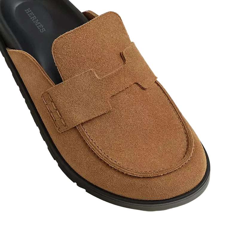 Hermes Go mule brun fumé
