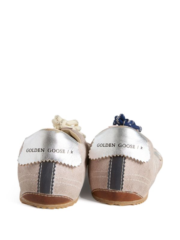 Golden goose Women's True-Star in pastel pink suede with silver star and heel tab