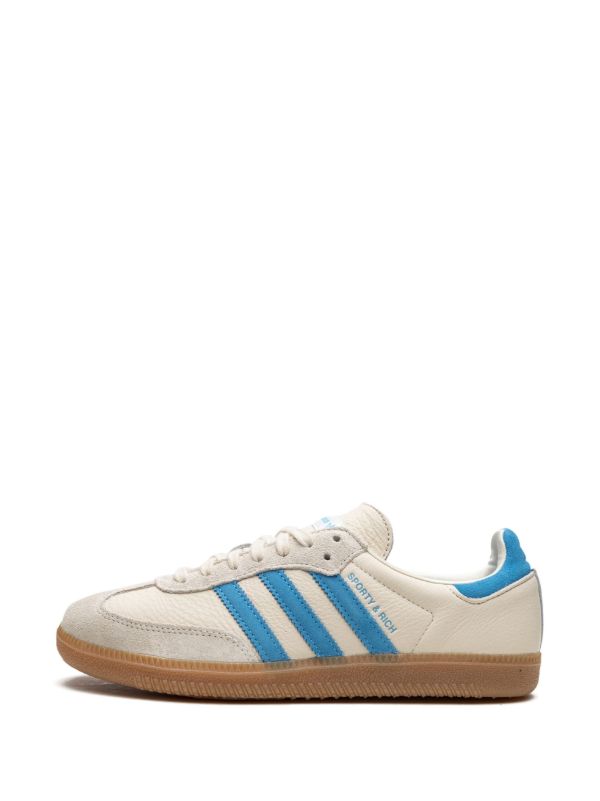 adidas Sneakers in two colors, blue and cream, x Sporty & Rich Samba