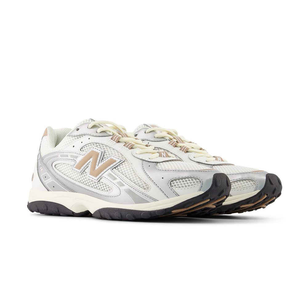 New Balance 204L in the silver metallic and flat taupe colorway