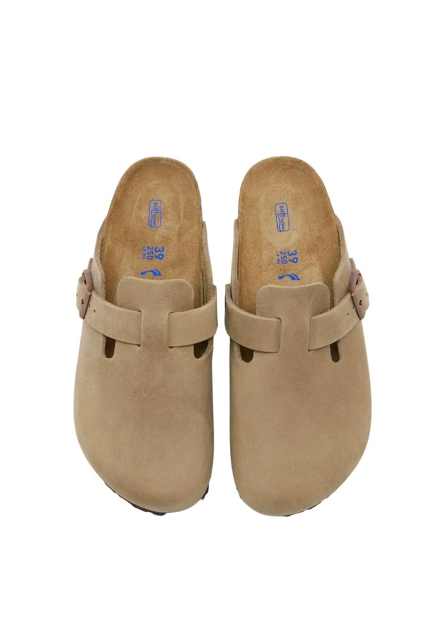 Birkenstock Boston Soft Footbed Suede Taupe