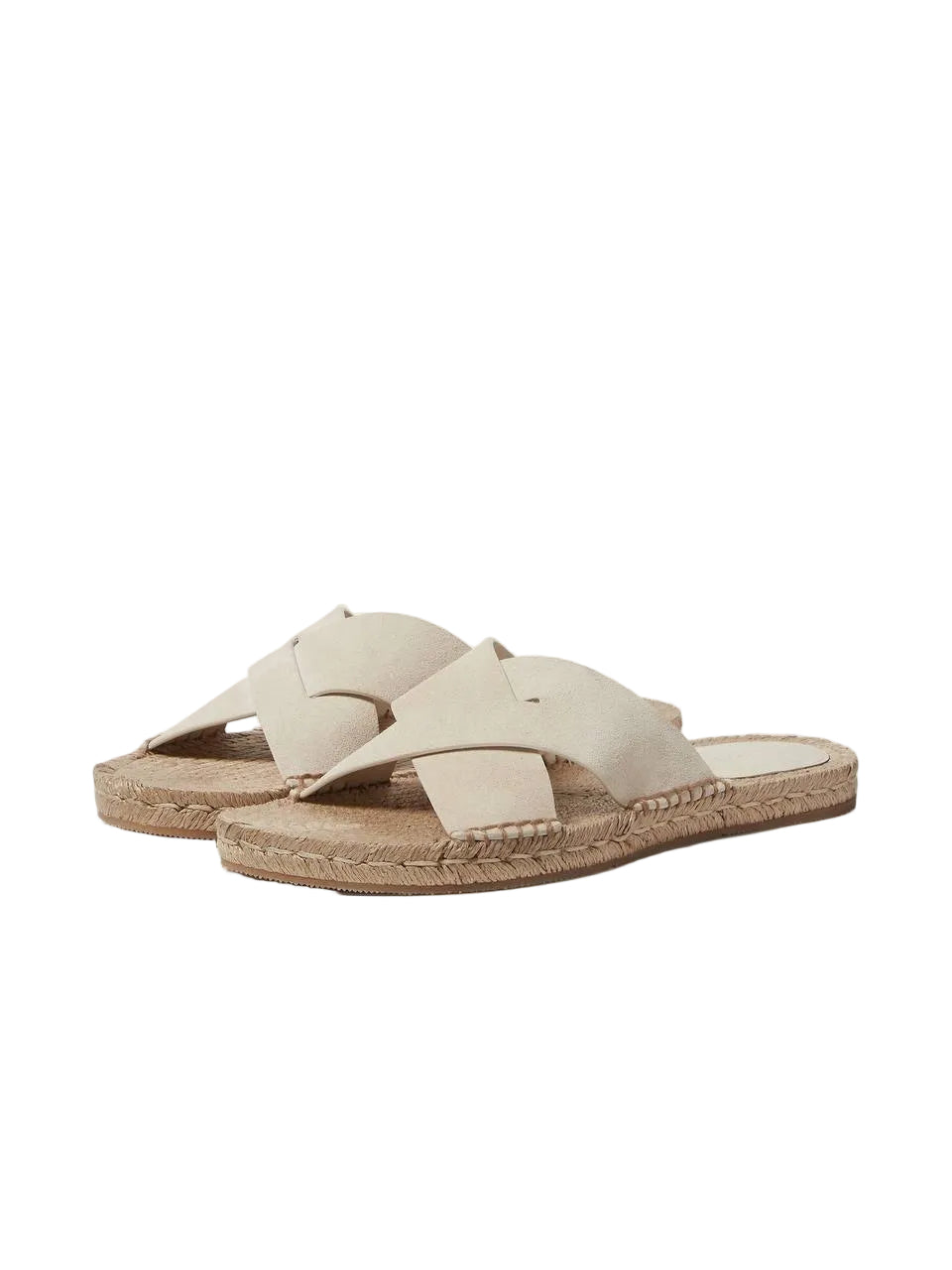 Zegna Off White Suede Espadrille Sandals