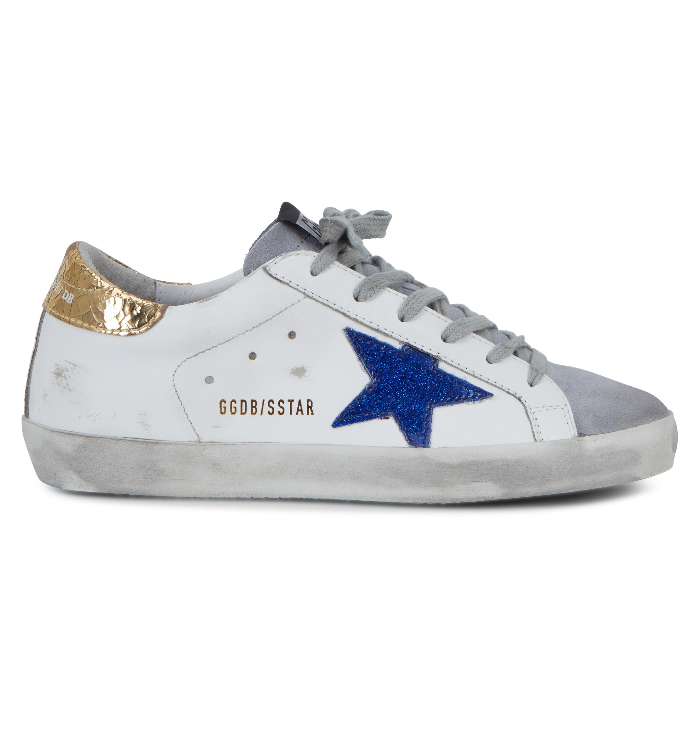 GOLDEN GOOSE
Superstar White & Blue Glitter Star Sneaker