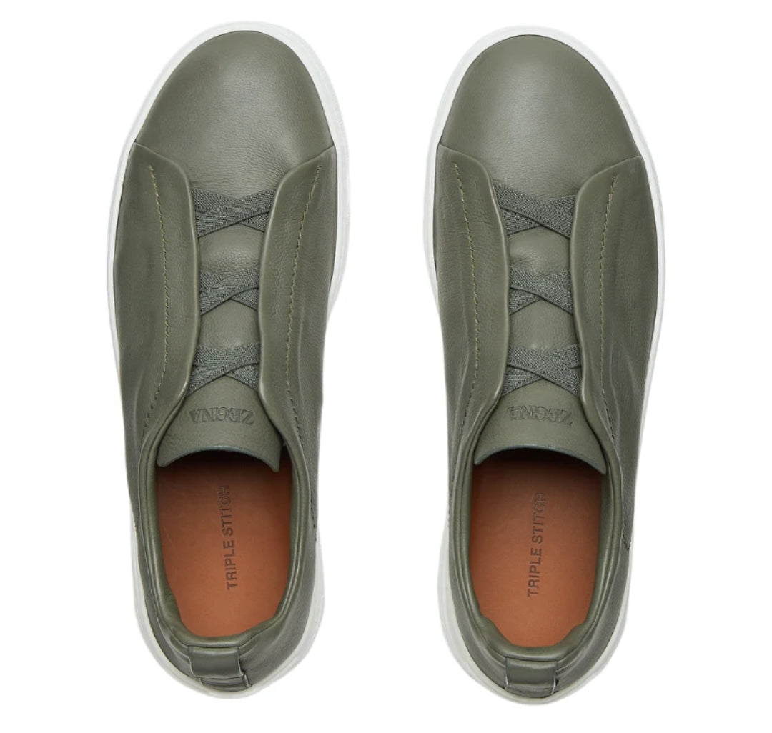 Zegna Triple Stitch Suede Sneakers